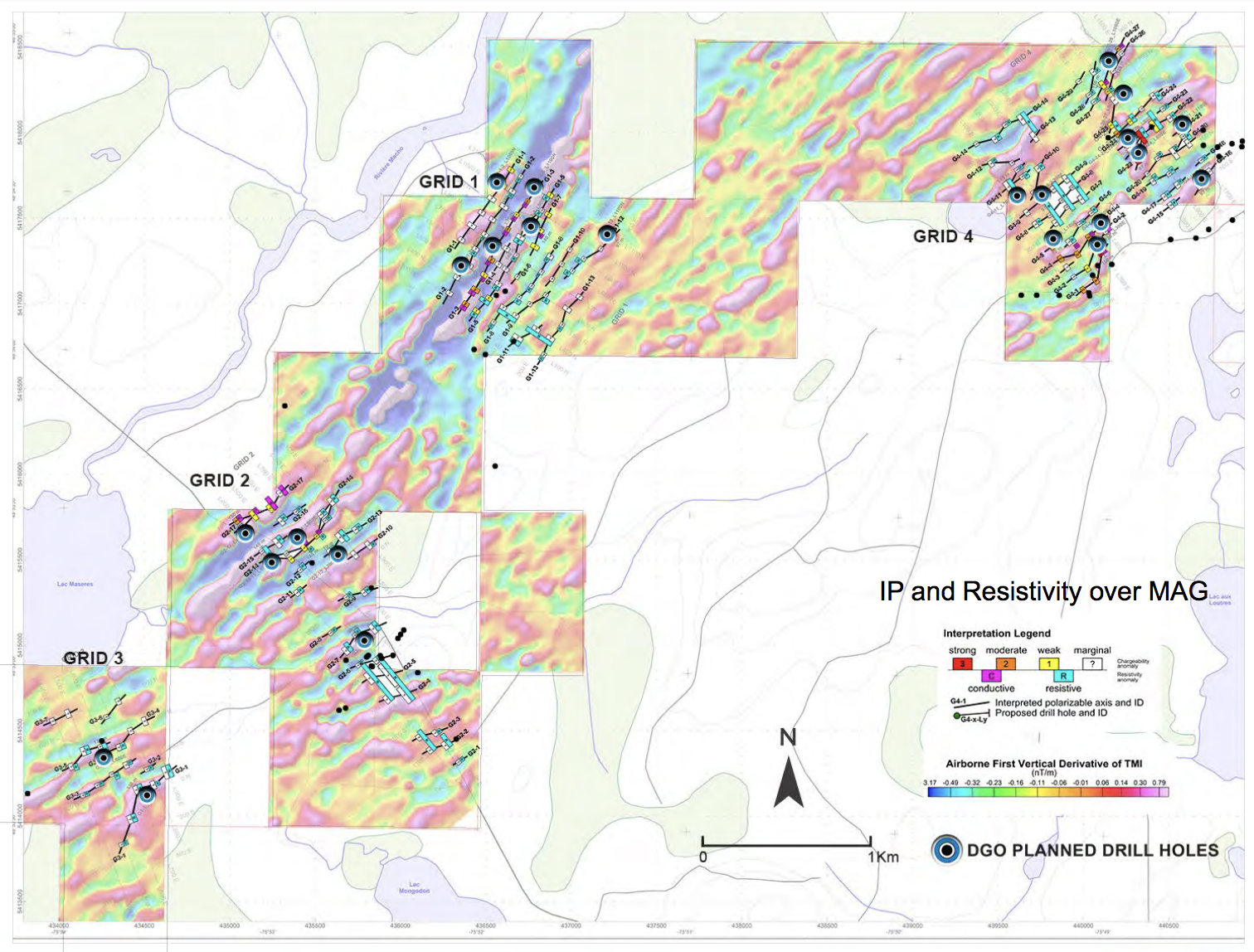 Planned drill holes at Trove